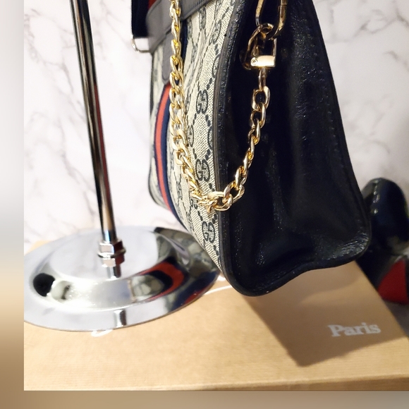 **Sold Via Mercari **Authentic Navy Gucci Handbag - Picture 11 of 12